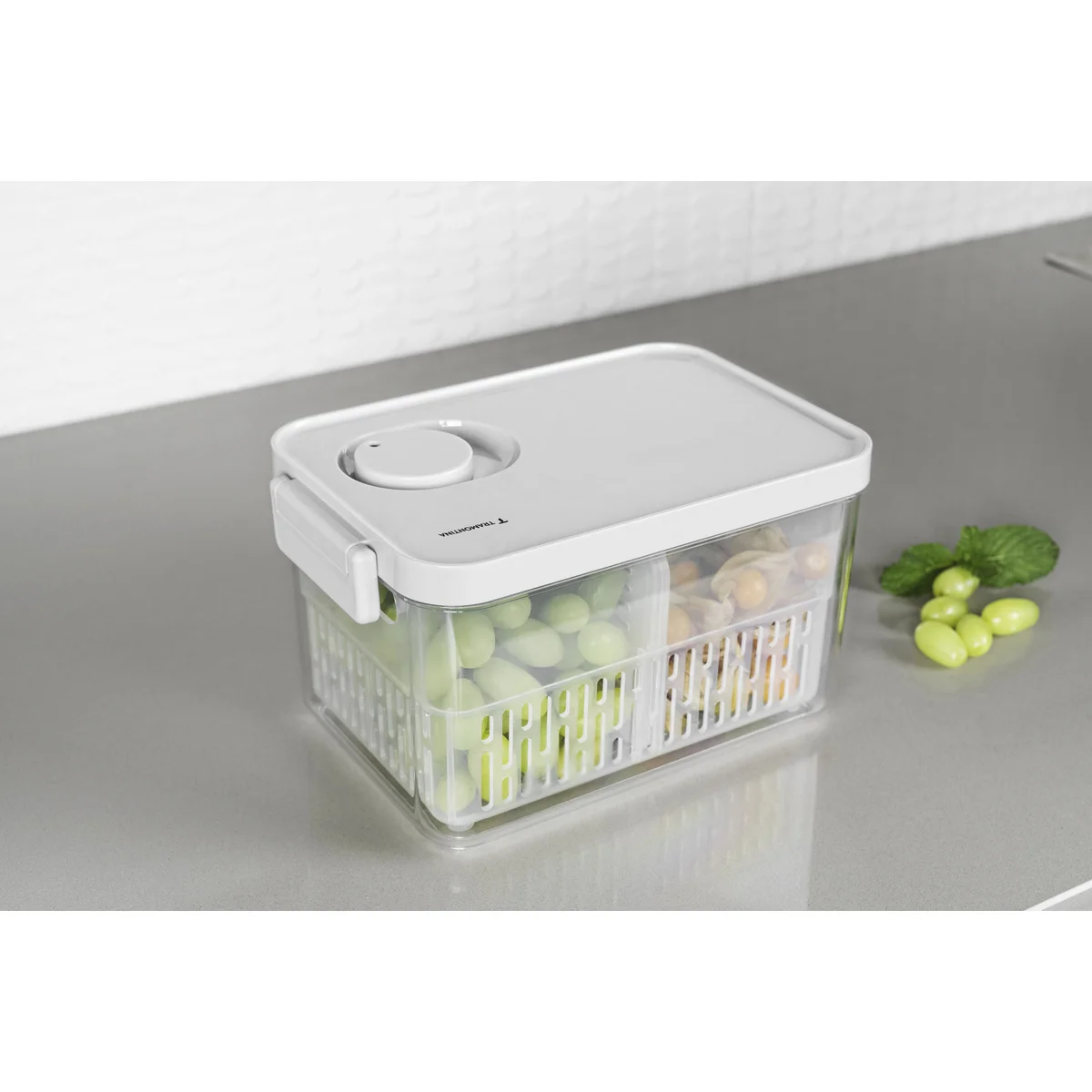 Pote Organizador de Geladeira Tramontina Organizzare com Controle de Umidade 2,8 L