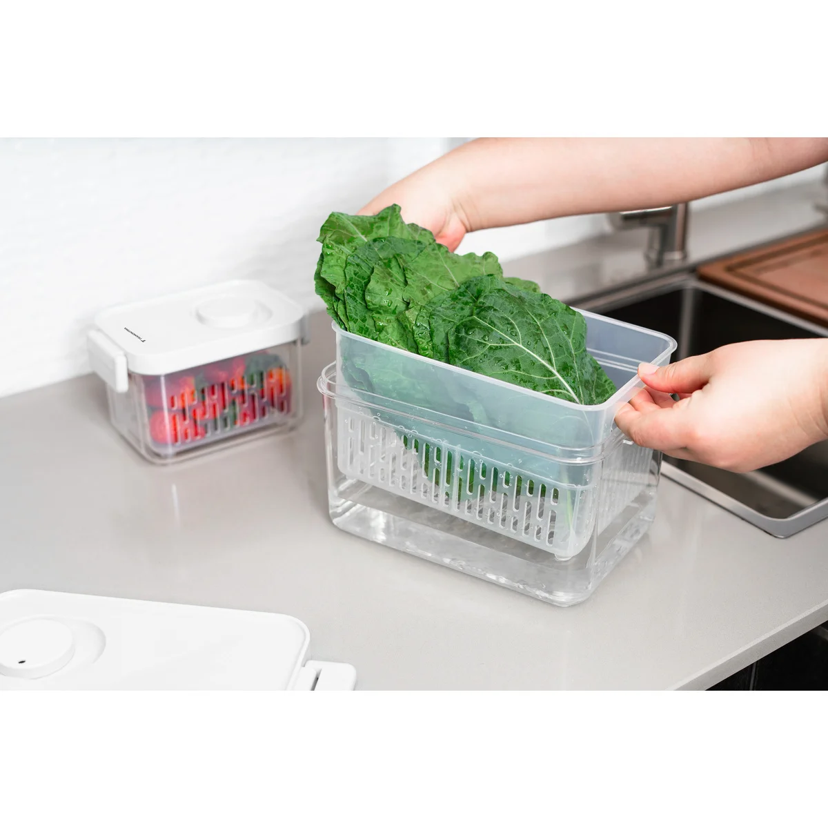 Pote Organizador de Geladeira Tramontina Organizzare com Controle de Umidade 2,8 L