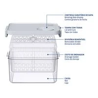 Pote Organizador de Geladeira Tramontina Organizzare com Controle de Umidade 6,2 L