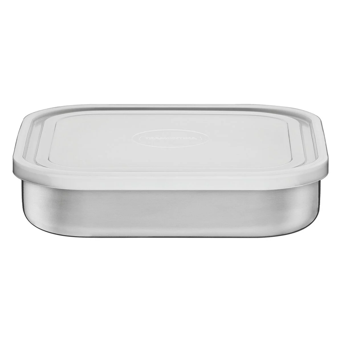 Pote Quadrado Tramontina Freezinox em Aço Inox com Tampa Plástica 16 cm 0,8 L
