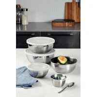Pote Redondo Tramontina Freezinox em Aço Inox com Tampa Plástica 14 cm 0,8 L