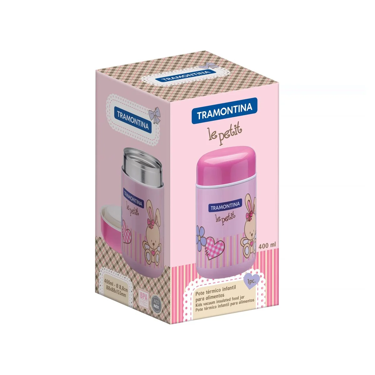 Pote Térmico Tramontina Le Petit Rosa 400 ml
