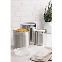 Pote Tramontina Cucina em Aço Inox para Mantimentos com Tampa Plástica 16 cm 3,4 L