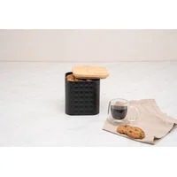 Pote Tramontina para Armazenar Alimentos em Aço Carbono com Tampa de Bambu 1,4 L