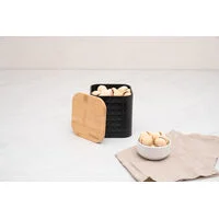 Pote Tramontina para Armazenar Alimentos em Aço Carbono com Tampa de Bambu 1,4 L