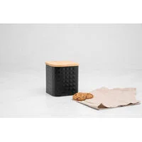Pote Tramontina para Armazenar Alimentos em Aço Carbono com Tampa de Bambu 1,4 L