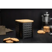 Pote Tramontina para Armazenar Alimentos em Aço Carbono com Tampa de Bambu 1,4 L