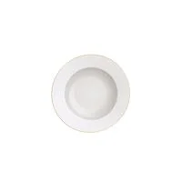 Prato Fundo Filetado Tramontina Elisa em Porcelana com Borda Dourada 23 cm