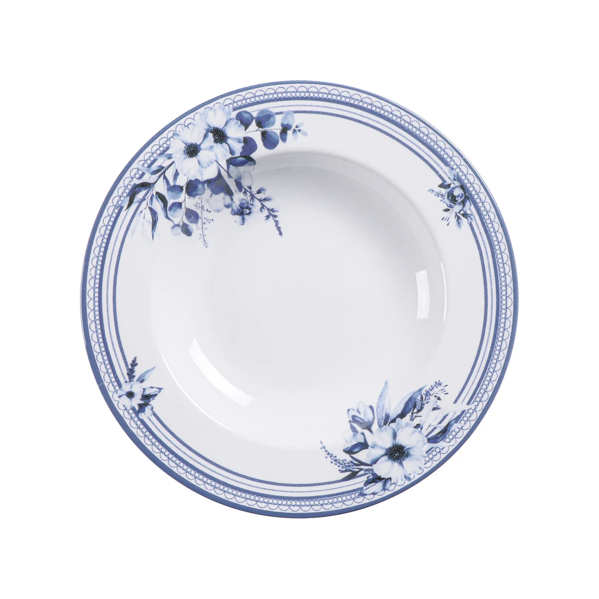 Prato Fundo Tramontina Azzura em Porcelana Decorada 23 cm