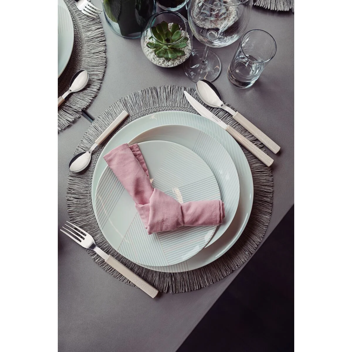 Aparelho de Jantar Tramontina Grid em Porcelana Decorada 20 Peças