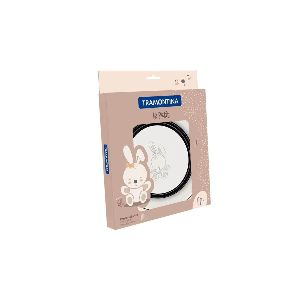 Prato Infantil Tramontina Le Petit em Aço Inox Coelhinho 23 cm