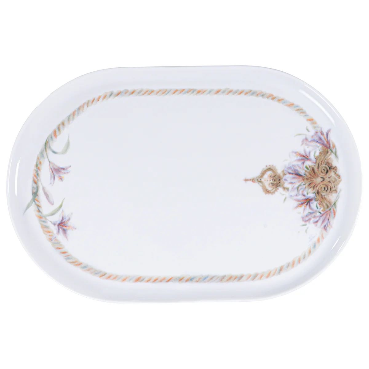 Prato Oval Tramontina Essência Do Círio em Porcelana Decorada 31 cm