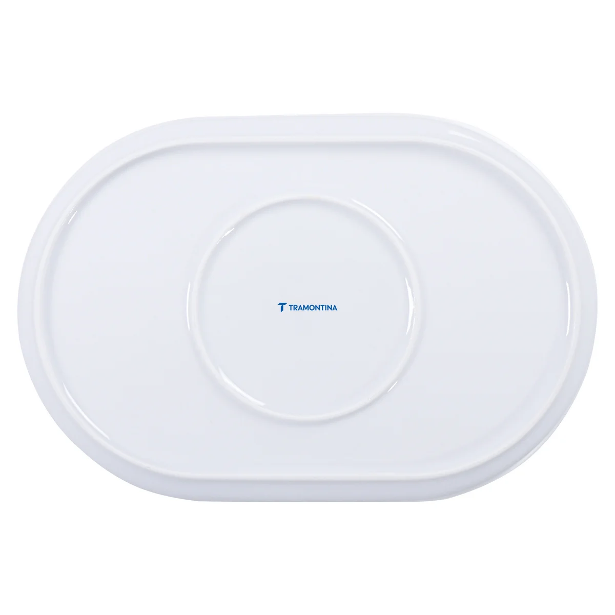 Prato Oval Tramontina Essência Do Círio em Porcelana Decorada 31 cm