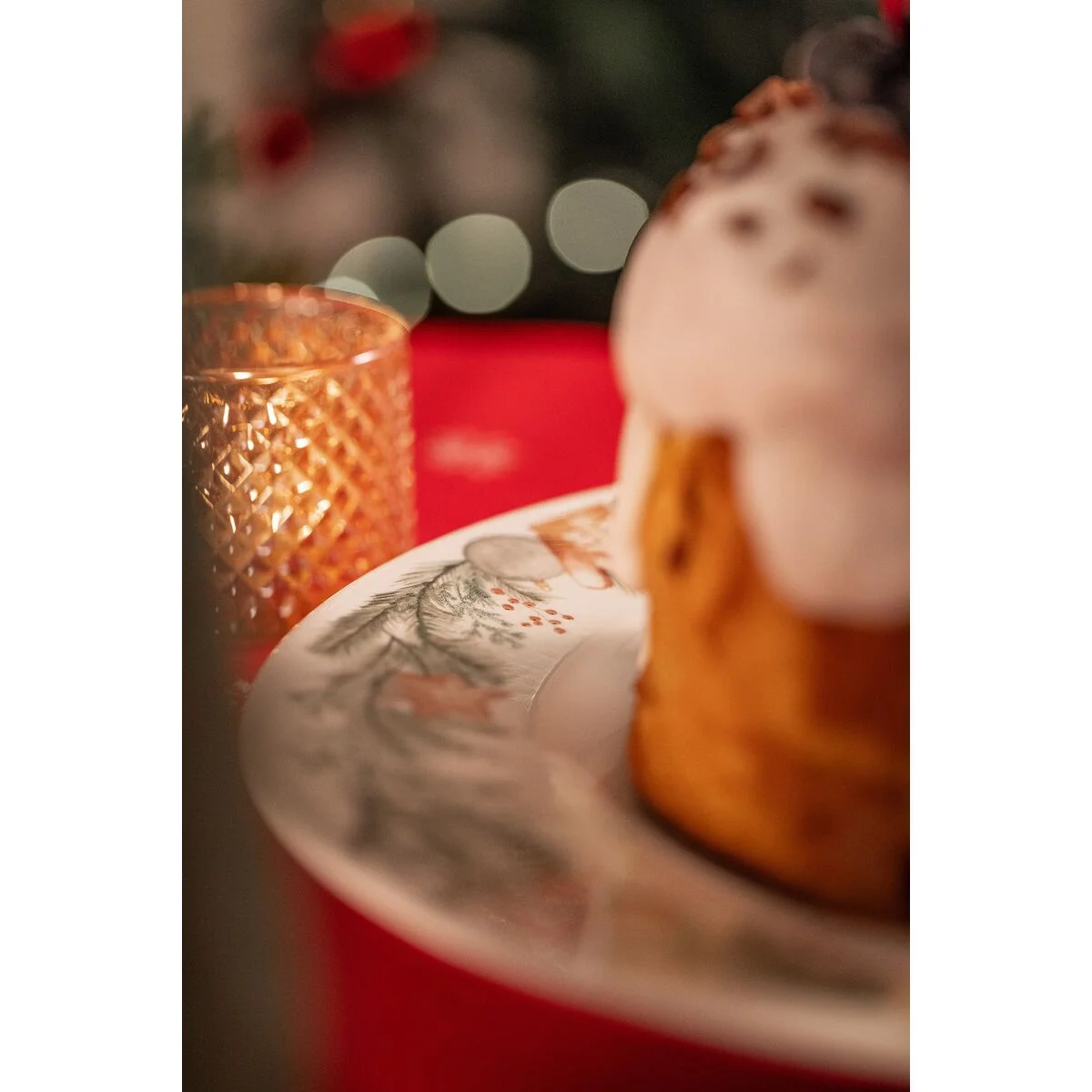 Prato Panetone Tramontina Casa Natal Noite Feliz em Porcelana Decorada 28 cm