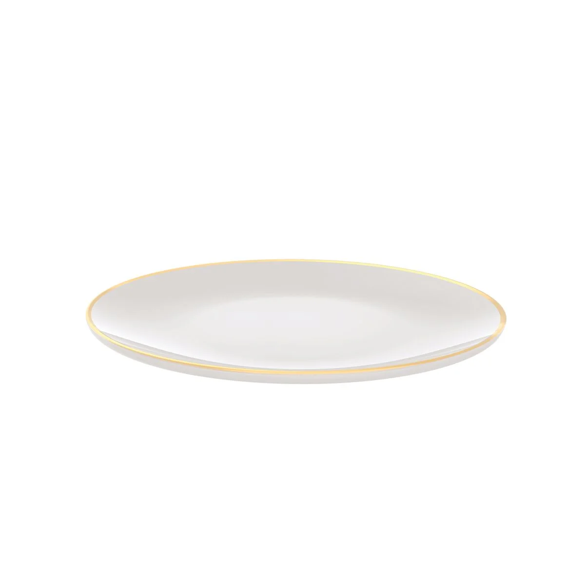Prato Raso Filetado Tramontina Anna em Porcelana com Borda Dourada 28 cm