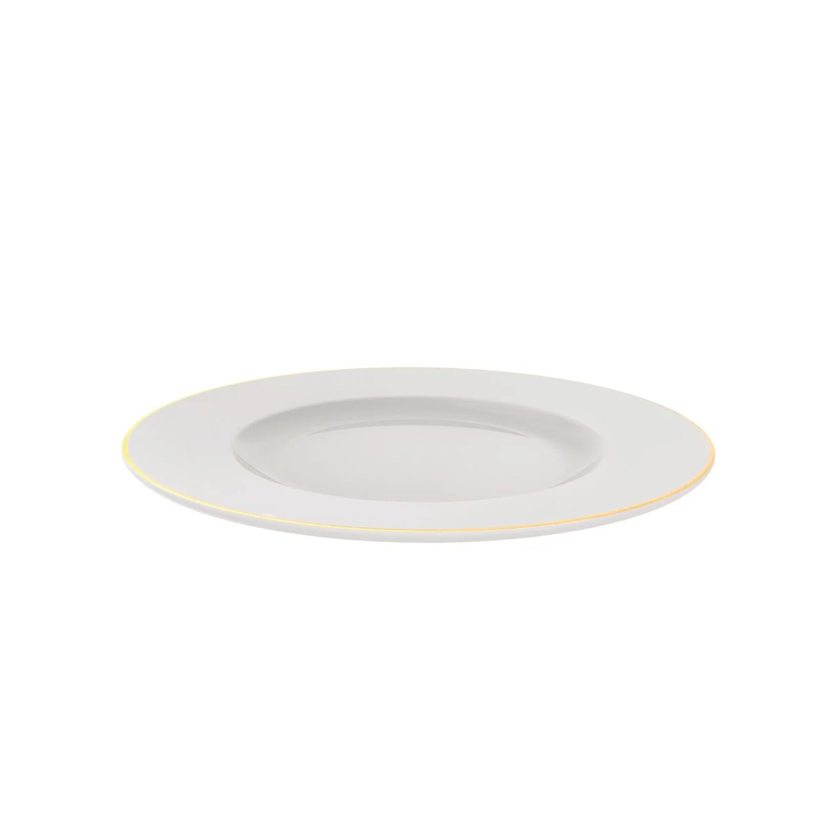 Prato Raso Filetado Tramontina Elisa em Porcelana com Borda Dourada 28 cm