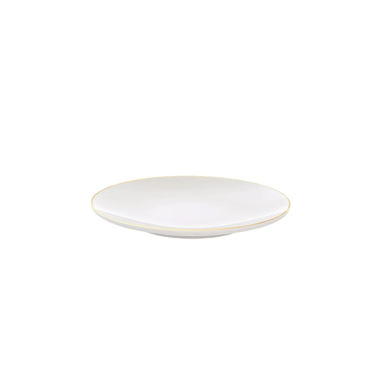 Prato Sobremesa Tramontina Anna em Porcelana com Filete de Ouro 21 cm