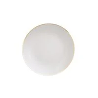 Prato Sobremesa Tramontina Anna em Porcelana com Filete de Ouro 21 cm