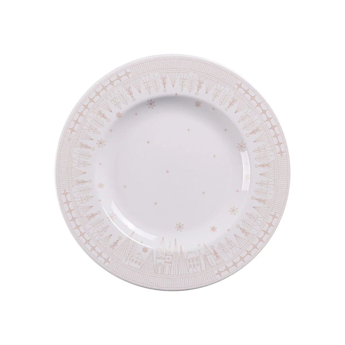 Prato Sobremesa Tramontina Casa Natal Capodanno em Porcelana Decorada 21 cm