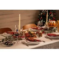 Prato Panetone Tramontina Casa Natal Capodanno em Porcelana Decorada 28 cm