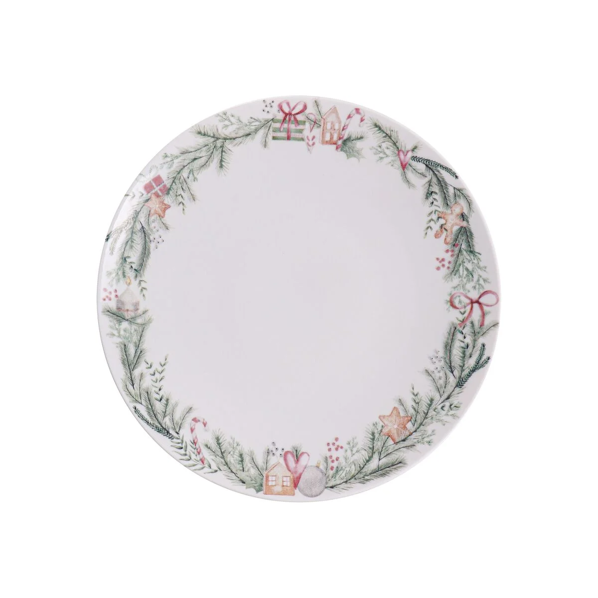 Prato Sobremesa Tramontina Casa Natal Noite Feliz em Porcelana Decorada 21 cm