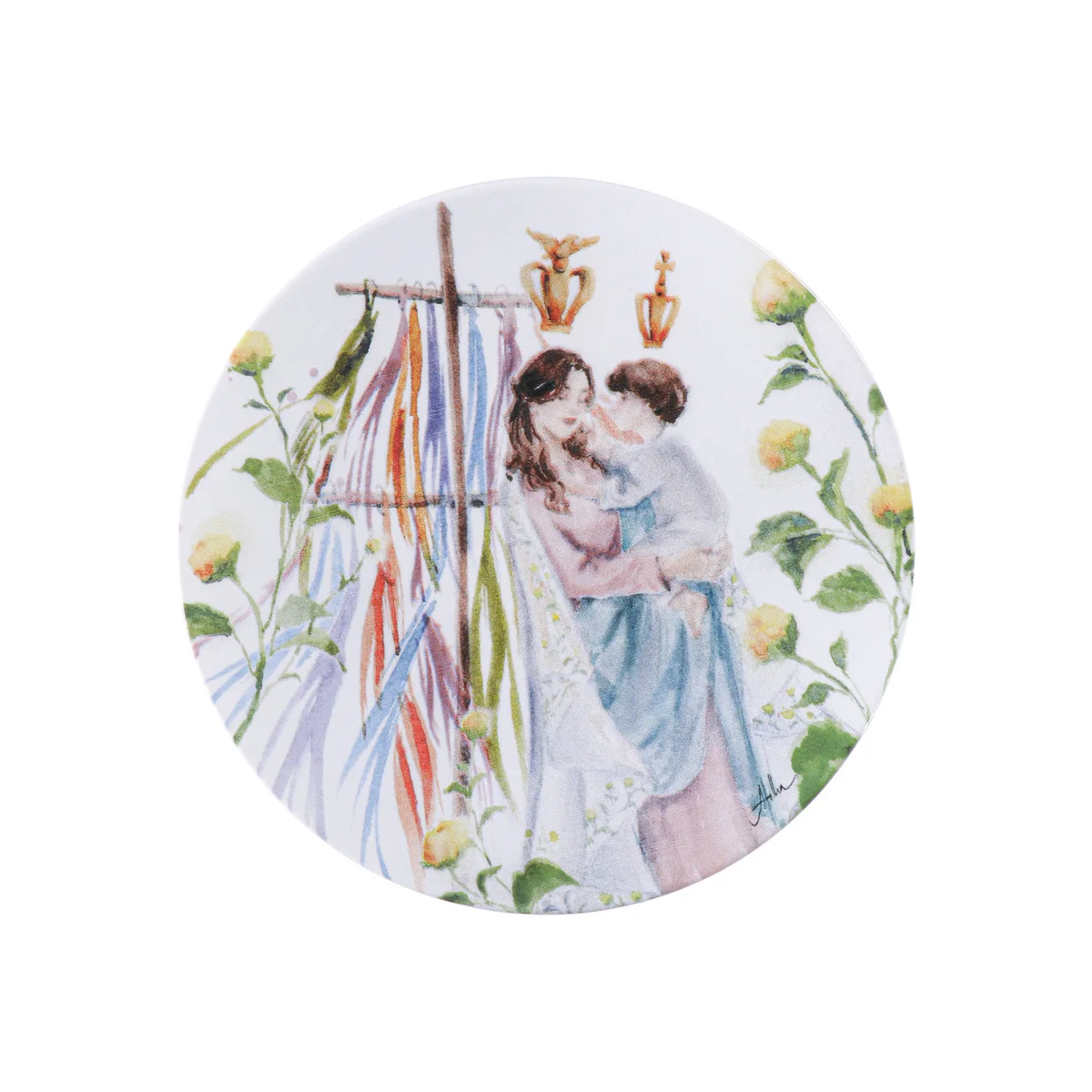 Prato Sobremesa Tramontina Círio em Porcelana Decorada 19 cm