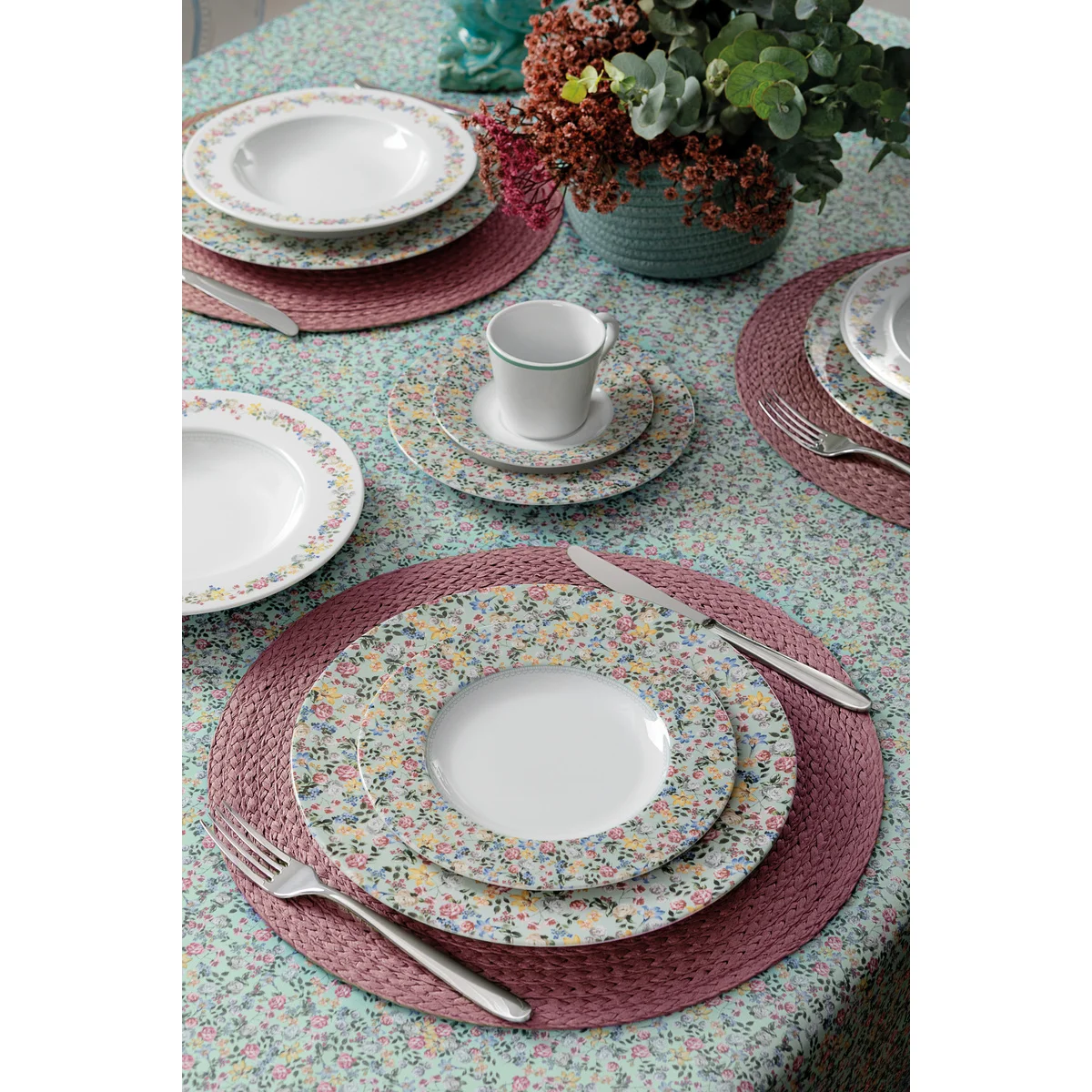 Prato Sobremesa Tramontina Dalina em Porcelana Decorada 21 cm