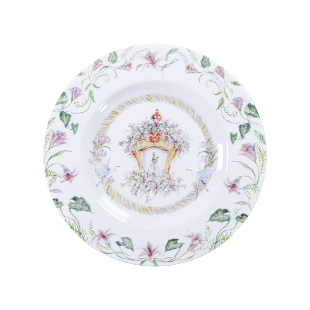 Prato Sobremesa Tramontina Essência Do Círio em Porcelana Decorada 21 cm