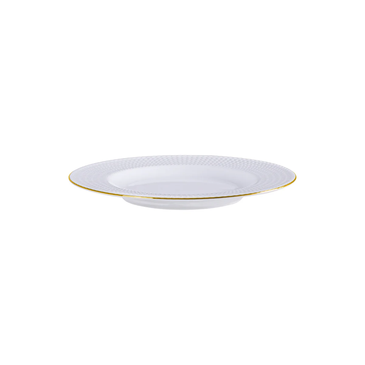 Prato Sobremesa Tramontina Mesh Filete de Ouro em Porcelana 21 cm