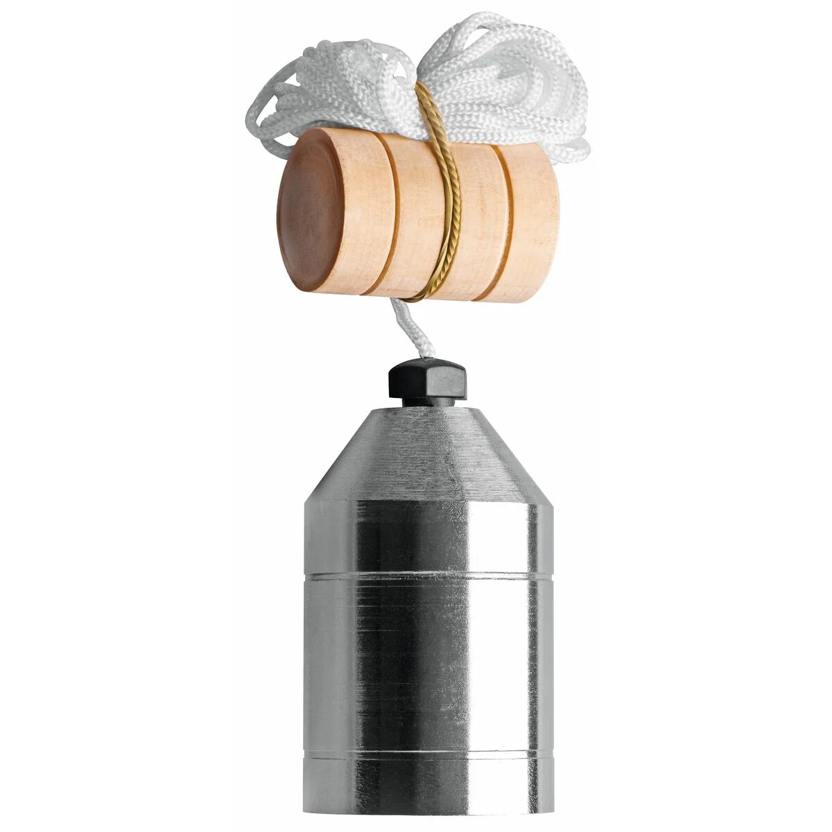Prumo 1000 g Tramontina MASTER em Aço com Calço Guia de Madeira e Cordão de Nylon