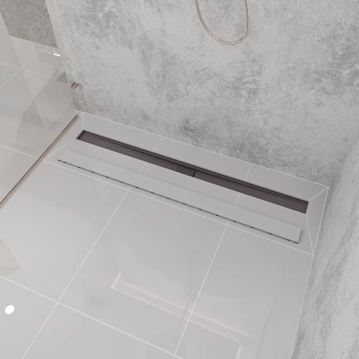 Ralo Neo Hidden Tramontina em PVC 7,5 x 80 cm