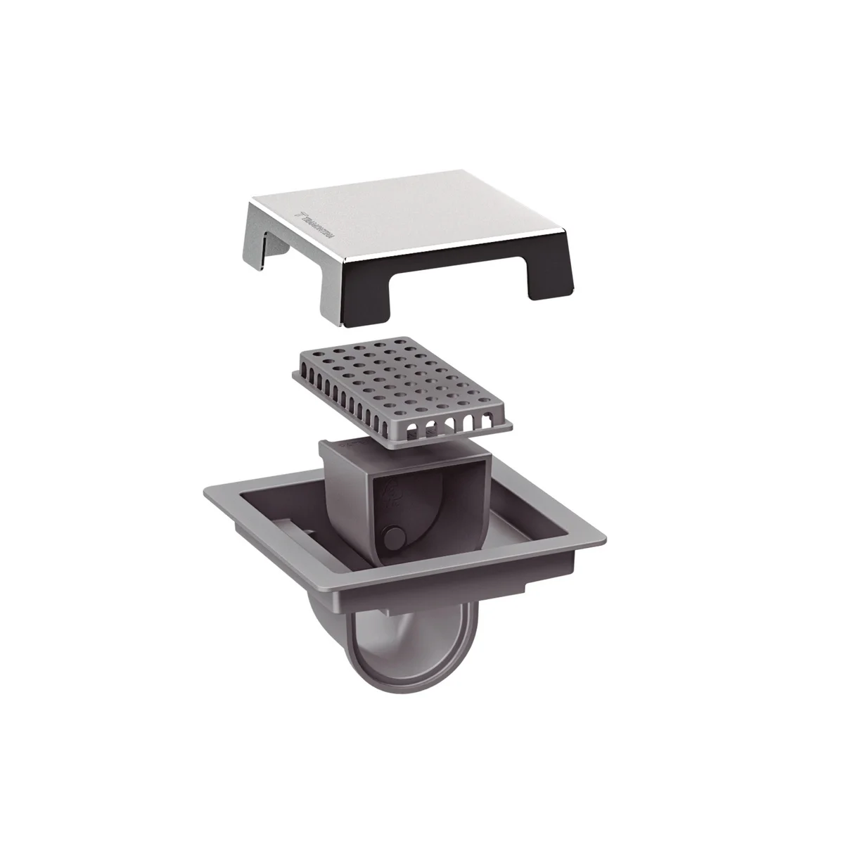 Ralo Neo Square S Tramontina em Aço Inox 10 x 10 cm