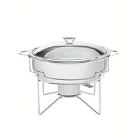 Rechaud Banho-maria Tramontina em Aço Inox 4,3 L com Fogareiro
