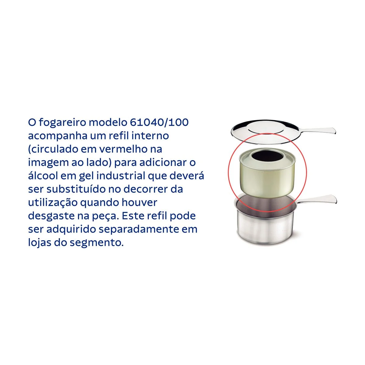 Rechaud Tramontina Redondo em Aço Inox Banho Maria com Suporte para Tampa e Fogareiro 4,3 L
