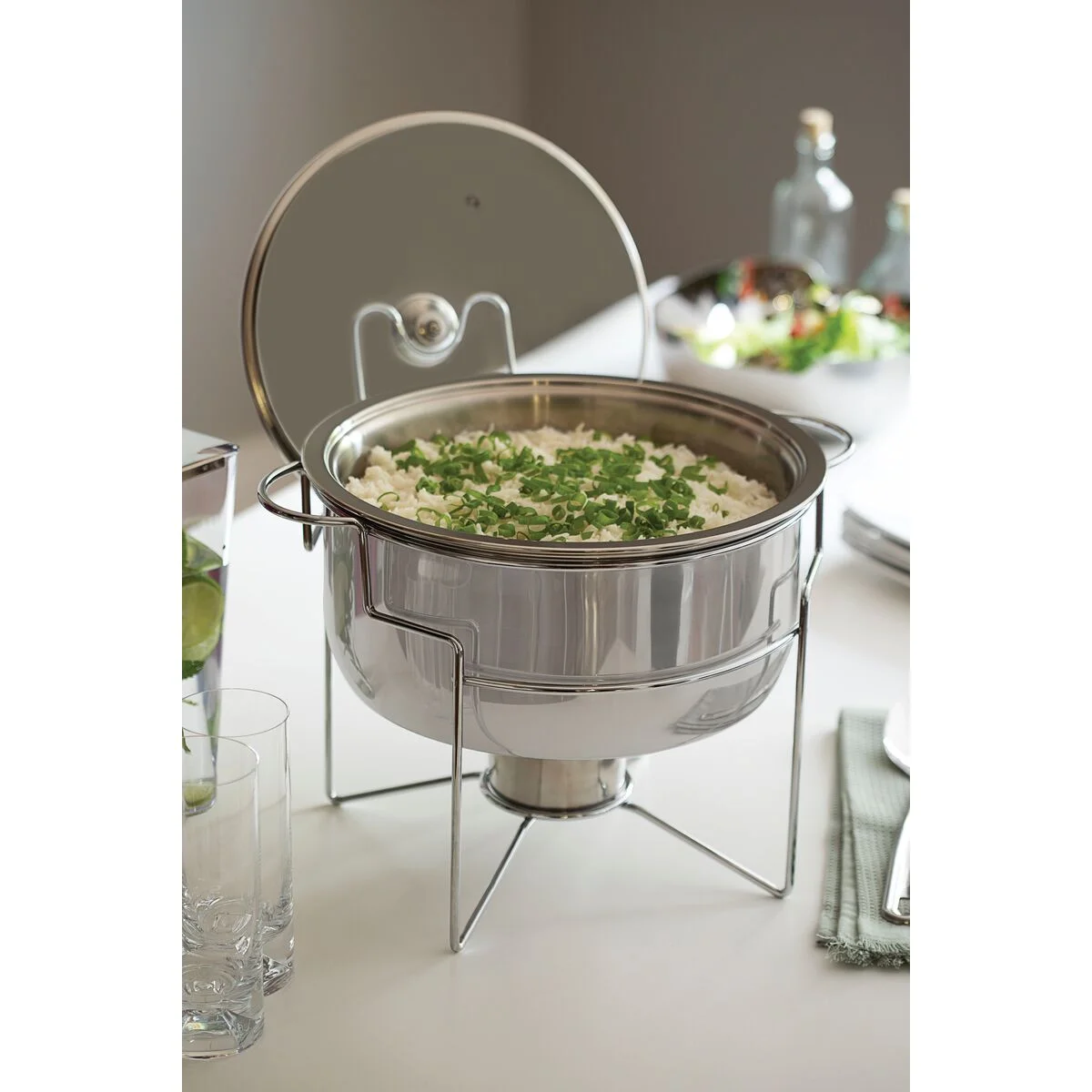 Rechaud Banho-maria Tramontina em Aço Inox 7 L com Fogareiro