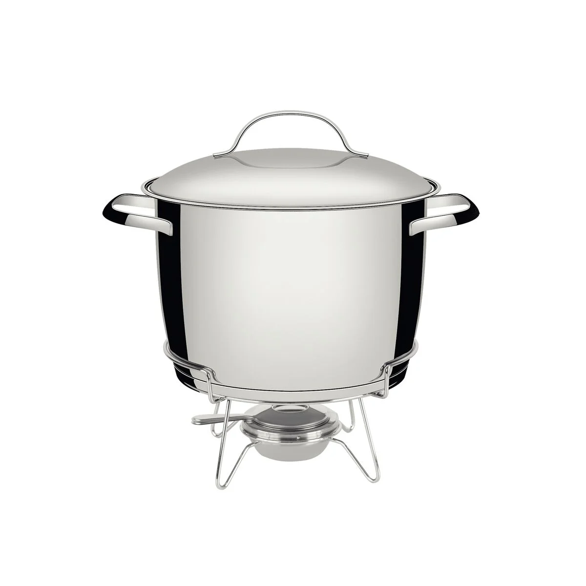 Rechaud Tramontina Allegra em Aço Inox Fundo Triplo com Fogareiro e Tampa de Inox 7,8 L