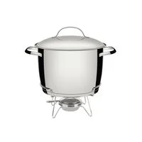 Rechaud Tramontina Allegra em Aço Inox Fundo Triplo com Fogareiro e Tampa de Inox 7,8 L