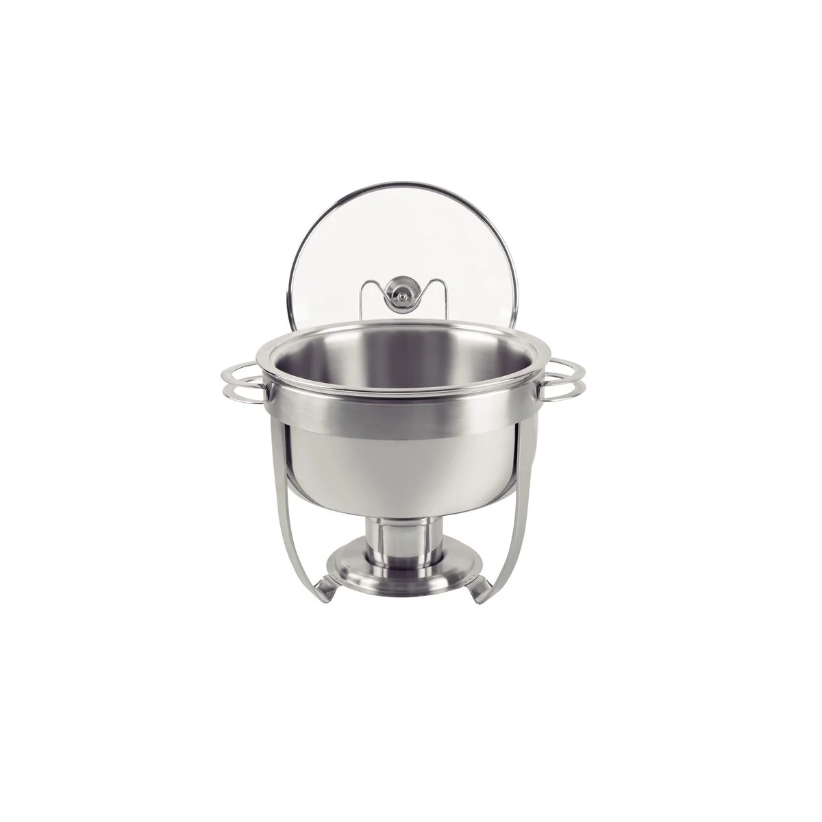 Rechaud Tramontina Redondo em Aço Inox Banho Maria com Suporte para Tampa e Fogareiro 7 L