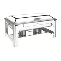 Rechaud Tramontina Retangular em Aço Inox Banho Maria Tampa Removível com Fogareiro Cuba GN 1/2 8,4 L