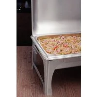 Rechaud Tramontina Retangular em Aço Inox Banho Maria Tampa Removível com Fogareiro Cuba GN 1/2 8,4 L