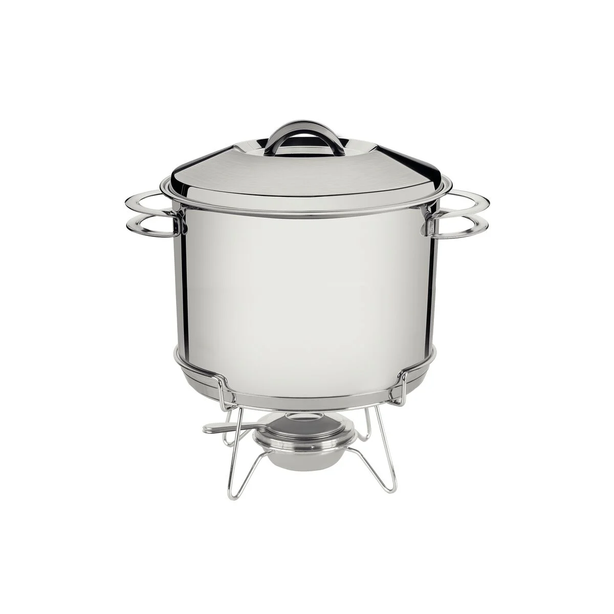 Rechaud Tramontina Solar em Aço Inox Fundo Triplo com Fogareiro e Tampa de Inox 7,8 L