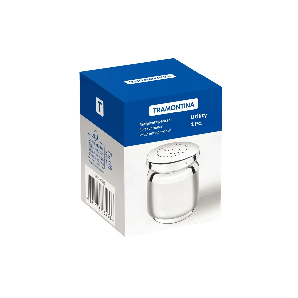 Saleiro Tramontina Utility em Aço Inox com Tampa