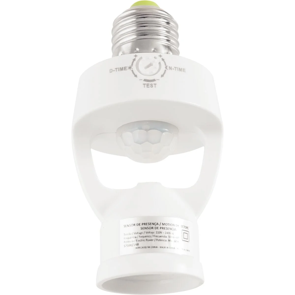 Sensor de Presença 360° Soquete E27 Tramontina Bivolt com Fotocélula Branco