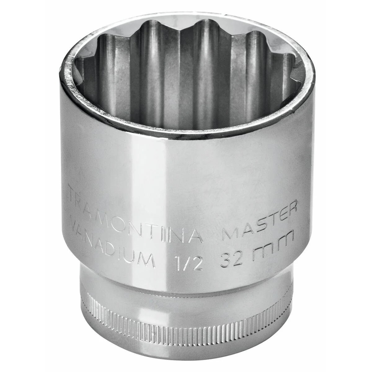 Soquete Estriado 10 mm encaixe 1/2" Tramontina MASTER em Aço Cromo Vanádio com Acabamento Cromado