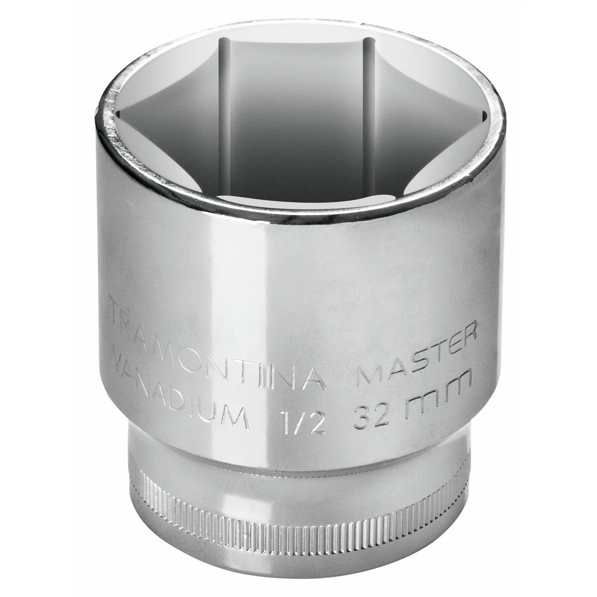 Soquete Sextavado 10 mm encaixe 1/2" Tramontina MASTER em Aço Cromo Vanádio com Acabamento Cromado
