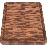 Tábua Cubus para Churrasco Tramontina Retangular em Madeira Invertida Teca com Acabamento em Óleo Mineral 45x34 cm.