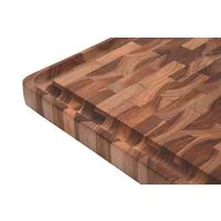 Tábua Cubus para Churrasco Tramontina Retangular em Madeira Invertida Teca com Acabamento em Óleo Mineral 45x34 cm.