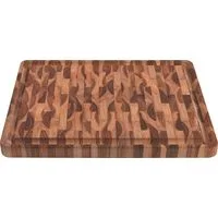 Tábua Cubus para Churrasco Tramontina Retangular em Madeira Invertida Teca com Acabamento em Óleo Mineral 45x34 cm.