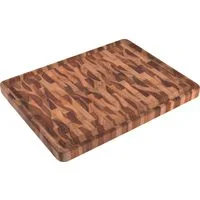 Tábua Cubus para Churrasco Tramontina Retangular em Madeira Invertida Teca com Acabamento em Óleo Mineral 45x34 cm.