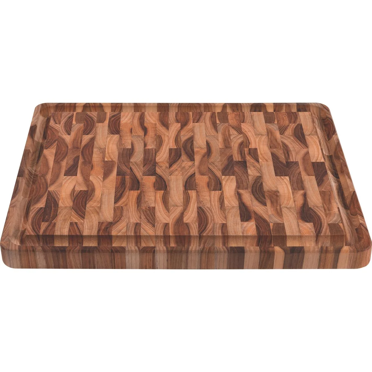 Tábua Cubus para Churrasco Tramontina Retangular em Madeira Invertida Teca com Acabamento em Óleo Mineral 45x34 cm.